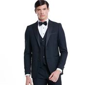 Mens Comfort Fit Peak Lapel Tuxedo Jacket - Black - 42R image