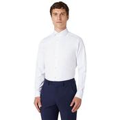 Mens Tapered Fit Cotton-Stretch Formal Shirt - White - 37