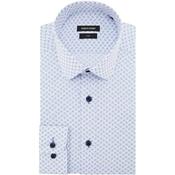 Mens Printed Formal Shirt - Blue/White - 41 image