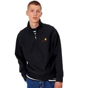Mens Half Zip American Script Sweatshirt - Black - XS image