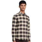 Mens Brewer Slim Fit Organic Cotton Check Oxford Shirt - Green Khaki - S image