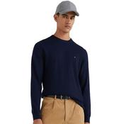 Mens Monogram Cotton Cashmere Crew Neck Jumper - Navy - M
