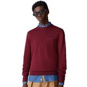 Mens Monogram Cotton Cashmere Crew Neck Jumper - Deep Rouge - M