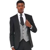 Mens  Chris Check Slim Waistcoat - Black - 38R image