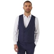 Mens Harcourt Double-Breasted Waistcoat - Navy - 34R image