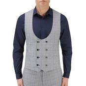Mens Anello Double Breasted Suit Waistcoat - Grey - 36R image