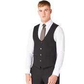 Mens Slim Stretch Waistcoat - Black - 34R image