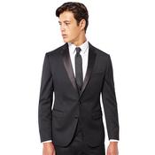 Mens Slim Fit Wool-Rich Mix And Match Dinner Suit Jacket - Black - 36R image