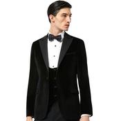 Mens Jasper Velvet Suit Jacket - Black - 38R image