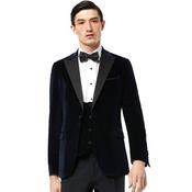 Mens Jasper Velvet Suit Jacket - Navy - 38R image