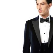 Mens Jasper Velvet Scoop Waistcoat - Navy - 38 image