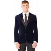 Mens Slim Velvet Jacket - Navy - 36R image