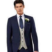 Mens Phillip Tapered Fit Suit Waistcoat - Stone - 38R image