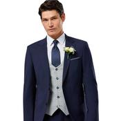 Mens Phillip Tapered Fit Suit Waistcoat - Silver - 42R image