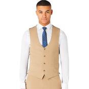 Mens Mario Suit Waistcoat - Beige - 44R image