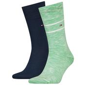Mens 2-Pack Slub Socks - Green/Navy - 9-12 image