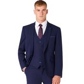 Mens Tapered Fit Stretch Suit Jacket - French Navy - 50L image
