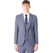 Mens Slim Check Suit Jacket - Navy Blue - 38R image