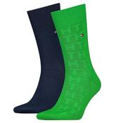 Mens 2-Pack Monogram Socks - Green - 9-12 image