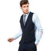 Mens Micro Design Tailored Fit Waistcoat - Navy - 40R image