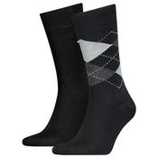 Mens 2-Pack Argyle Socks - Black - 6-8 image