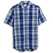 Mens Wright Short Sleeve Check Shirt - Blue - S image
