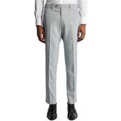 Mens Slim Houndstooth Suit Trousers - Sky Blue - 40W x 32L image