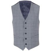 Mens Dale Check Suit Waistcoat - Blue  - 38R image