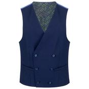 Men's Malfi Double-Breasted Waistcoat - Navy - 38R image