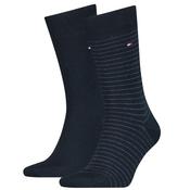 Mens 2-Pack Small Stripe Socks - Dark Navy - 6-8 image