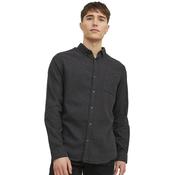 Mens Classic Melange Shirt - Dark Grey - XS image
