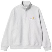 Mens Half Zip American Script Sweatshirt - Ash Heather - XS image