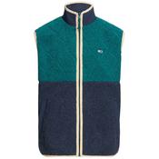 Mens Colour-Blocked Teddy Fleece Relaxed Vest - Dark Night Navy - XL image
