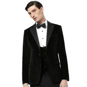 Mens Jasper Velvet Waistcoat - Black - 40R image