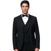 Mens James Peak Lapel Suit Jacket - Black - 34S image