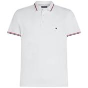 Mens Slim Fit Tipped Polo Shirt - White - XS image