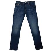 Mens Scanton Whiskered Slim Jeans - Denim Dark - 28W X 30L image