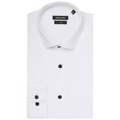 Mens Slim Black Button Formal Shirt - White - 37