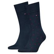 Mens 2-Pack Knitted Dot Socks - Navy - 6-8