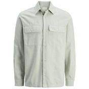 Mens Raymond Solid Overshirt - Aqua Grey - XS