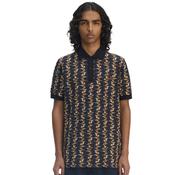 Mens M9836 Graphic Print Polo Shirt - Navy - M image