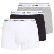 Mens Icon Cotton Stretch Relaxed Dart 3-Pack Trunks - Black/White/Grey - XS image