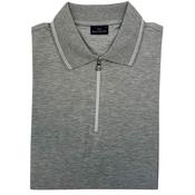 Mens Knitted Polo Shirt - Grey - S image