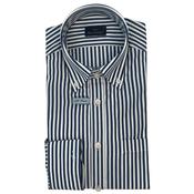 Mens Soft Touch Poplin Stripe Shirt - Blue/White - S image