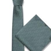 Mens Poly Tie &amp; Hankie Set - Green - One image
