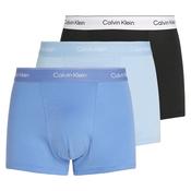 Mens Icon Cotton Stretch Relaxed Dart 3-Pack Trunks -  Black/Glacier/Blue - S image