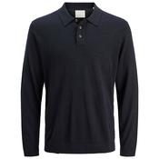 Mens Cigor Knit Long Sleeve Polo Shirt - Night Sky - 2XL image