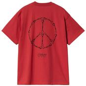 Mens Peace And Work T-Shirt - Cherry - L image