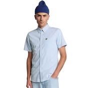Mens Short Sleeve Slim Fit Gingham Shirt - Light Blue - S image