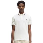 Mens M3600 Twin Tipped Polo Shirt - Snow White/Red/Navy - XS image